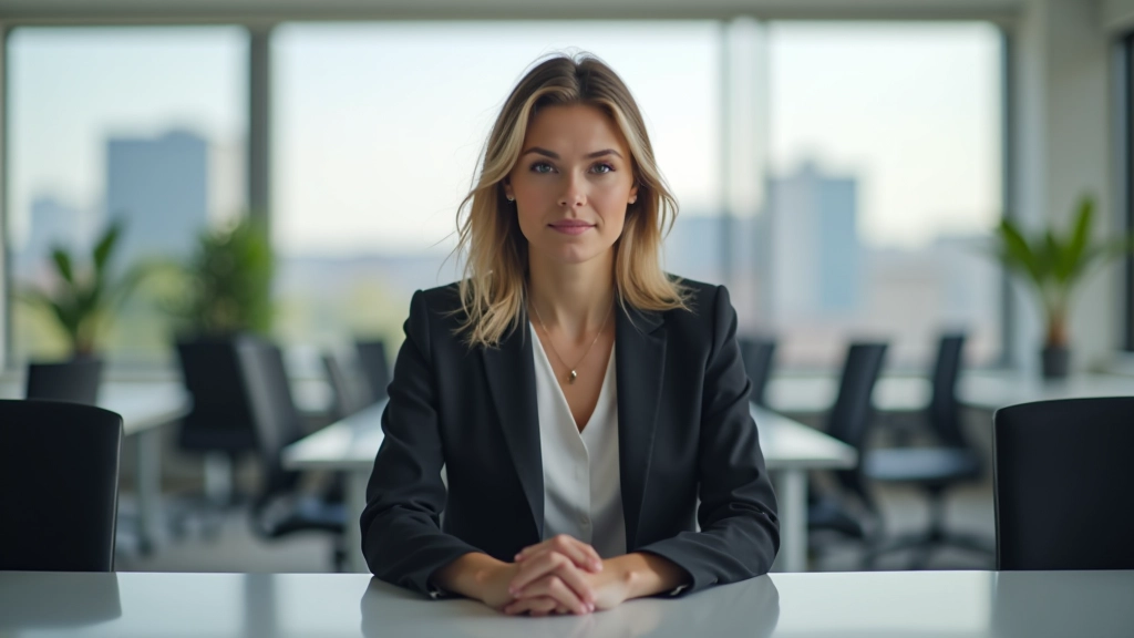 Personne travaillant concentrée à son bureau, environnement professionnel moderne avec vue sur la ville