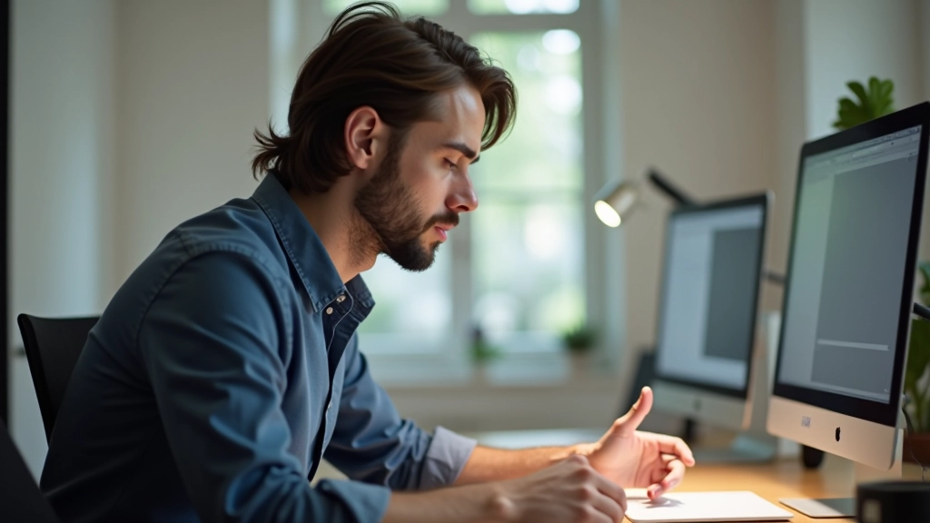 Professionnel travaillant avec concentration
